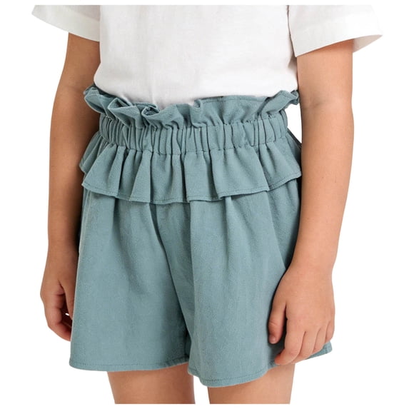 sertiohcv Biker Baby Girl Unisex Baby Toddler Casual Shorts with Drawstring Baby Pull-on Solid Shorts Soft Clothes for Summer Daily Boys Fashion Girls Fashion Light Green Size for 5-6 Years