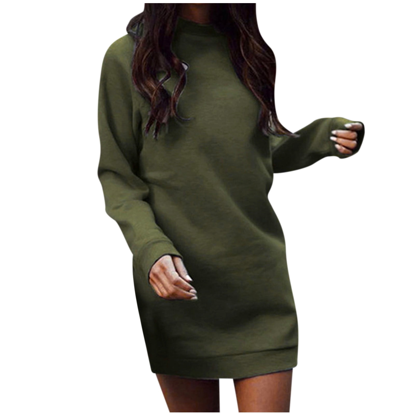 olive green business dress Urban Oasis Army Green Dress – Chic Everyday Wear main image 0