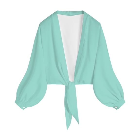 sertiohcv Cardigan Sweaters for Women Shrugs for Dresses Women's Shrugs 3/4 Sleeve Open Front Cardigan Lightweight Tie Front Bolero Shrug Mint Green,Size M