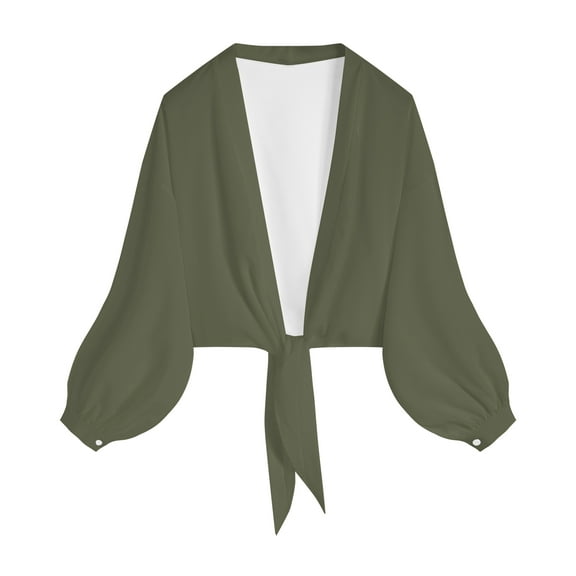 sertiohcv Cardigan Sweaters for Women Shrugs for Dresses Womens 3/4 Sleeve Shrug Sheer Mesh Bolero Tie Front Cropped Cardigan AG,Size 2XL