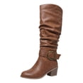thumbnail image 1 of sertiohcv Knee High Leather Boots for Women Shoes for Women Cowboy Boots for Women Knee High Cowgirl Boots Slip On Heel Fashion Pull On Tall Boot for Girls Ladie Winter Coffee,Size US 9, 1 of 9