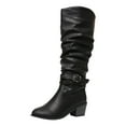 thumbnail image 1 of sertiohcv Long Boots for Women Knee High Womens Shoes Platform Knee High Boots Women High Heel Black Boots for Women Boot with Side Zipper Stretchy Boot Black,Size US 9, 1 of 9