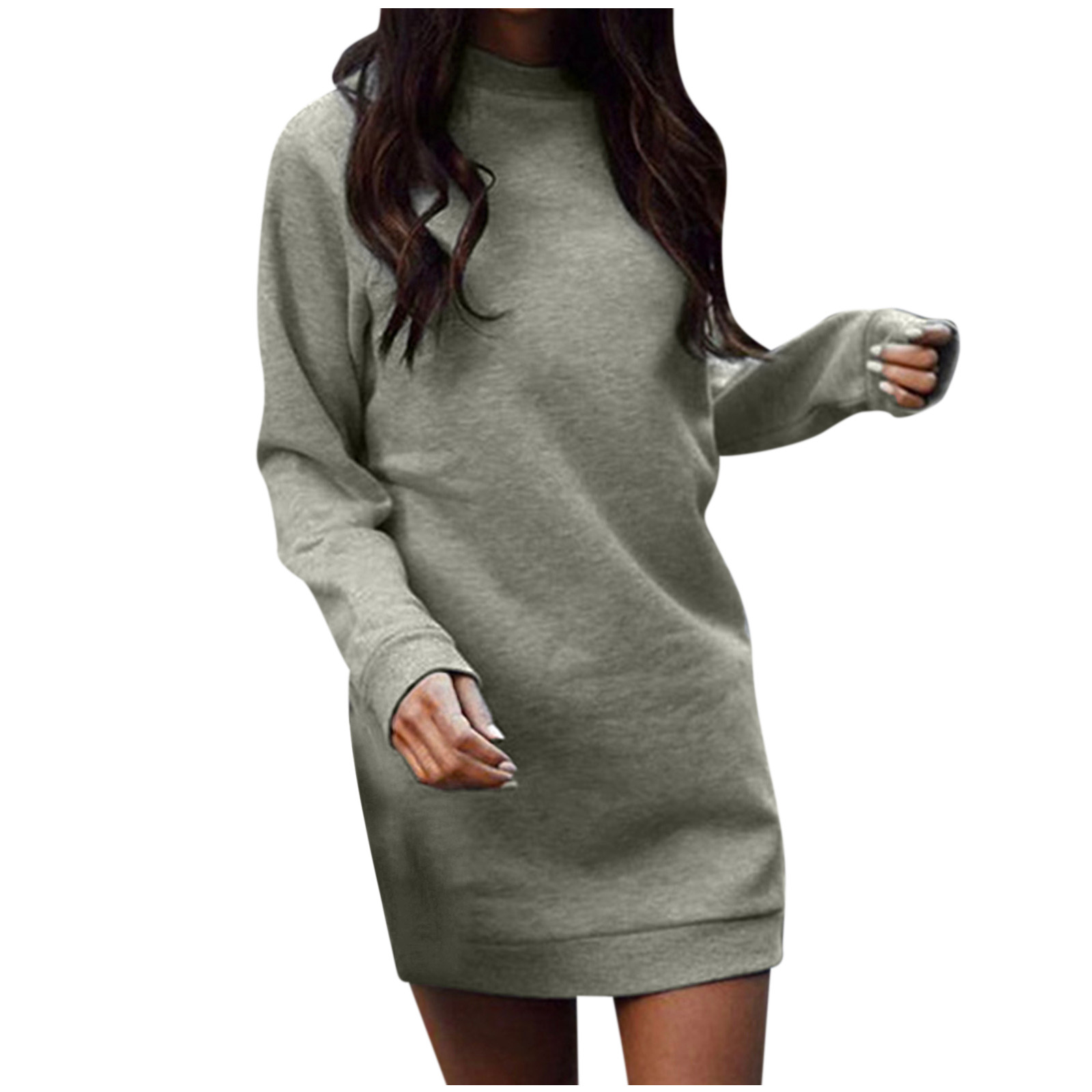 Sertiohcv Women's Wear to Work Dresses Fall Fashion Womens Work Dress Long Sleeve A Line Formal Elegant Office Business Dresses with Belt Grey,Size XL