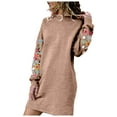 thumbnail image 1 of sertiohcv Womens Dresses Autumn Floral Embroidery Winter Women Long Dress Sleeve Casual Sweatshirt Women Dress Light Pink,Size XL, 1 of 7