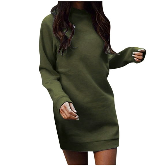 sertiohcv Womens Floral Work Dress Fall Fashion Women's 2025 Fall Crew Neck Business Work Dress Long Sleeve Bodycon Midi Elegant Office Sheath Dress Green,Size M