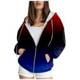 thumbnail image 1 of sertiohcv Zip Up Hoodies for Women Oversized Women's Full Zip Up Hoodie Long Sleeve Hooded Sweatshirts Pockets Jacket Coat for Women Red,Size S-XXXXXXL, 1 of 6