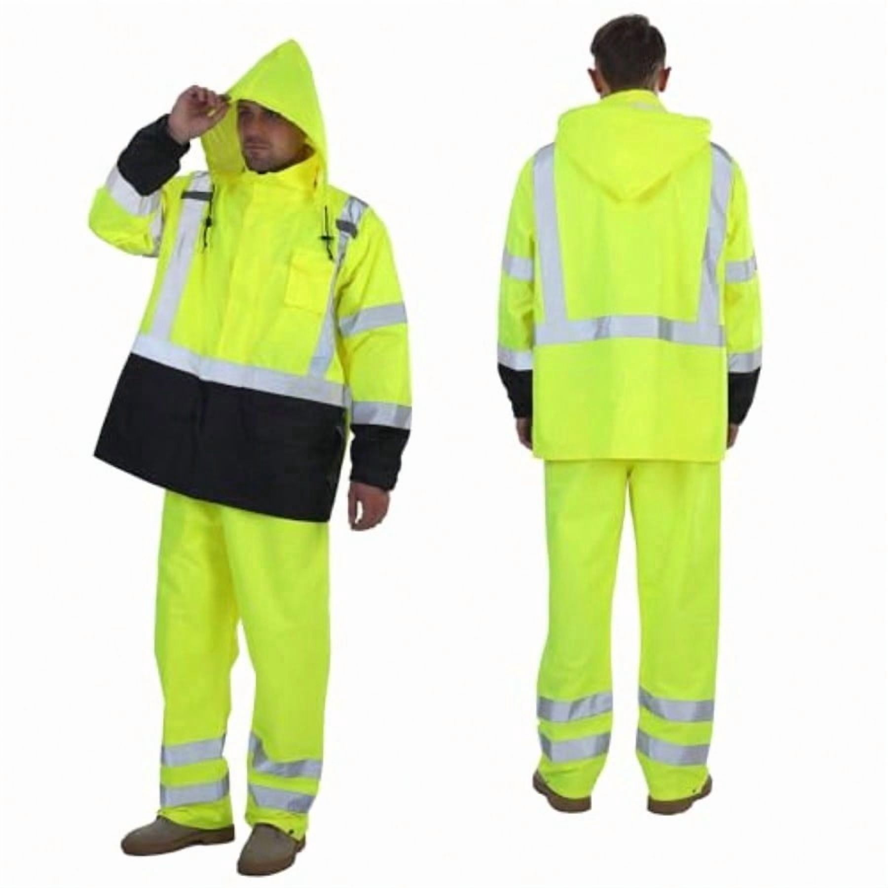 sesafety Hi Vis Rain Jacket Rain Suits for Men Waterproof withBlack ...
