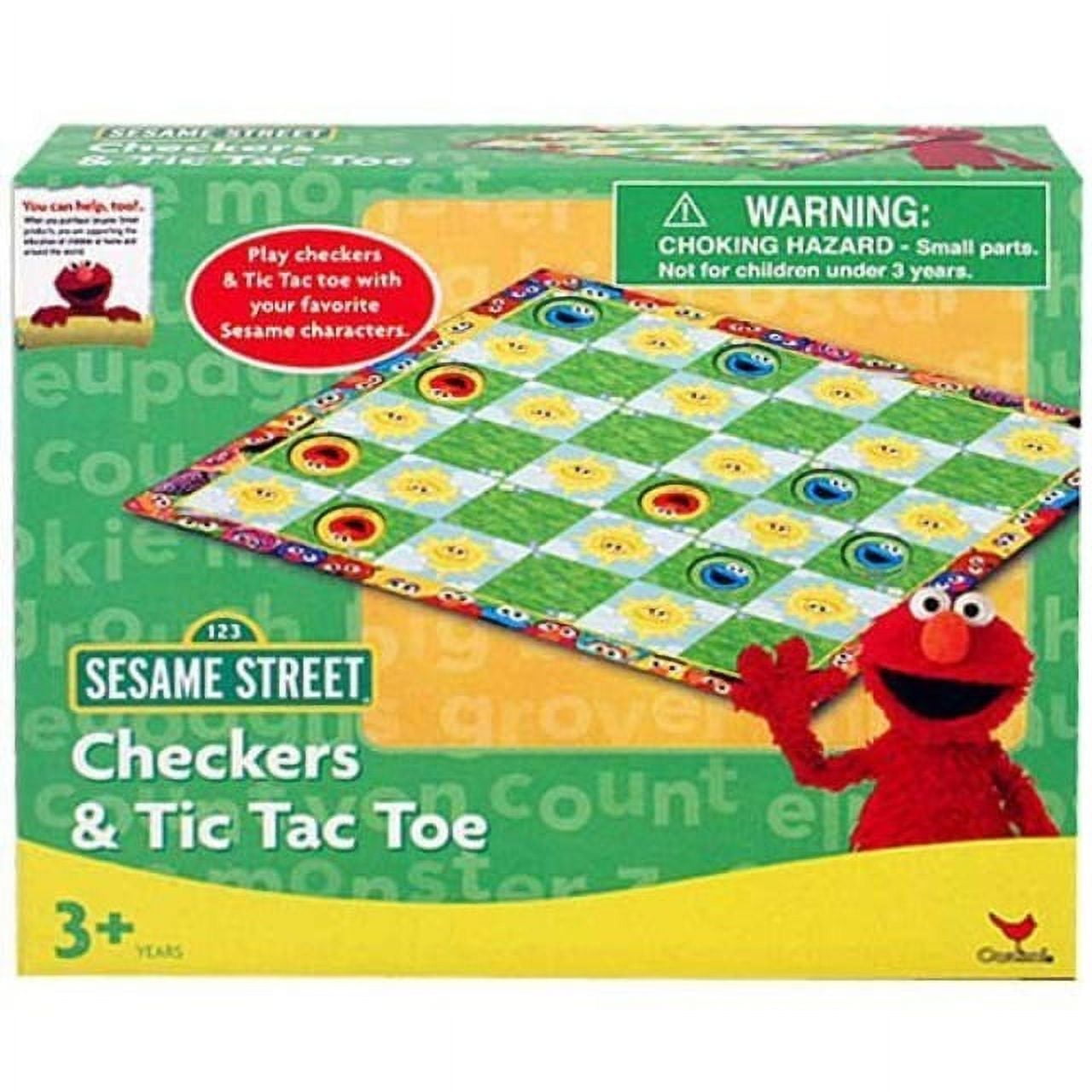 sesame street checkers and tic tac toe