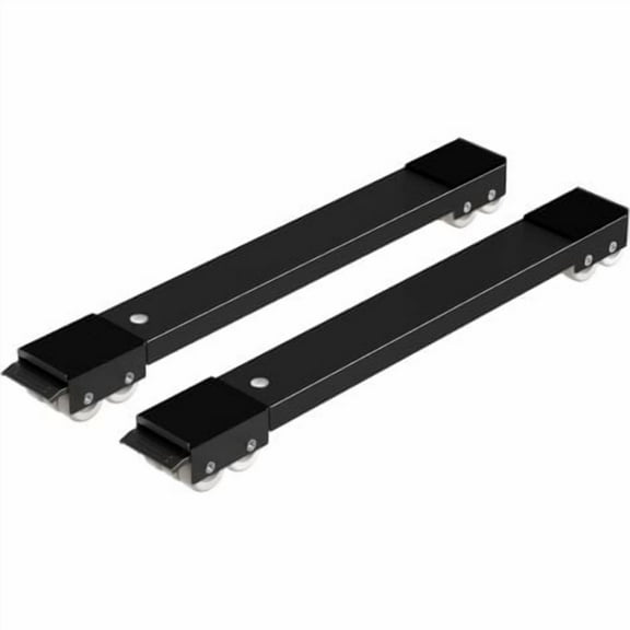 set of 2 mobley washing machine transport castors under chassis for washing machine refrigerator tumble dryer, freezer up to 300 kg, with 24 wheels, brake, black