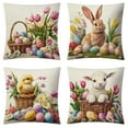 thumbnail image 1 of set of 4 Easter egg bunny pillow covers, Hongan decorative pillows covers, sofa cushion covers, 18x18 inches, suitable for living rooms, sofas, and beds, 1 of 8