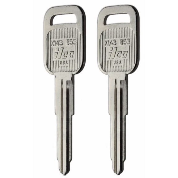 set of 2 GM B53 / X143 Uncut Key Blank For Chevy Geo GMC Isuzu Spectrum NPR