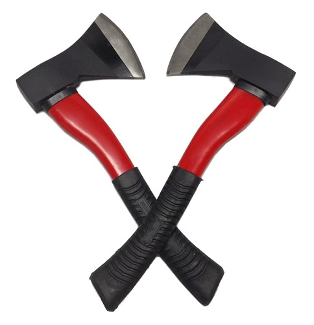 set of 2 camping hatchets multi functional axe fiberglass handle 14