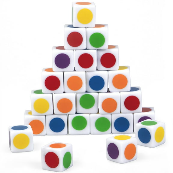 set of 25 color dot dice perfect addition to early learning classrooms, home schools, and family game nights.