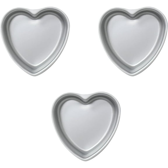 set of 3 Heart-shaped cake pans,6 inch heart-shaped cake tin, birthday cake pans ,aluminum, for weddings, parties, family and other occasions cake (6 x 2 Inch,Set of 3)