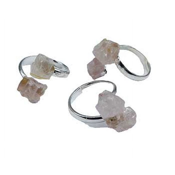 (set of 3) adjustable Rose Quartz rings | Trending Now