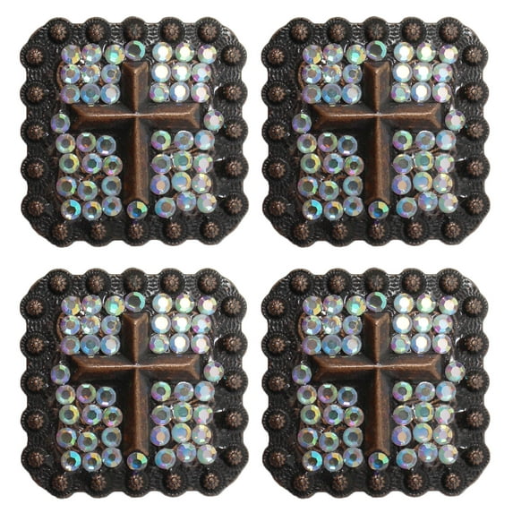 set of 4 Conchos Rhinestone Horse Saddle Western