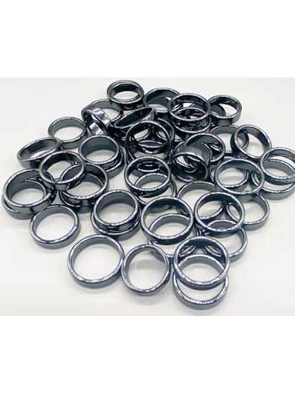 (set of 50) Flat Hematite rings