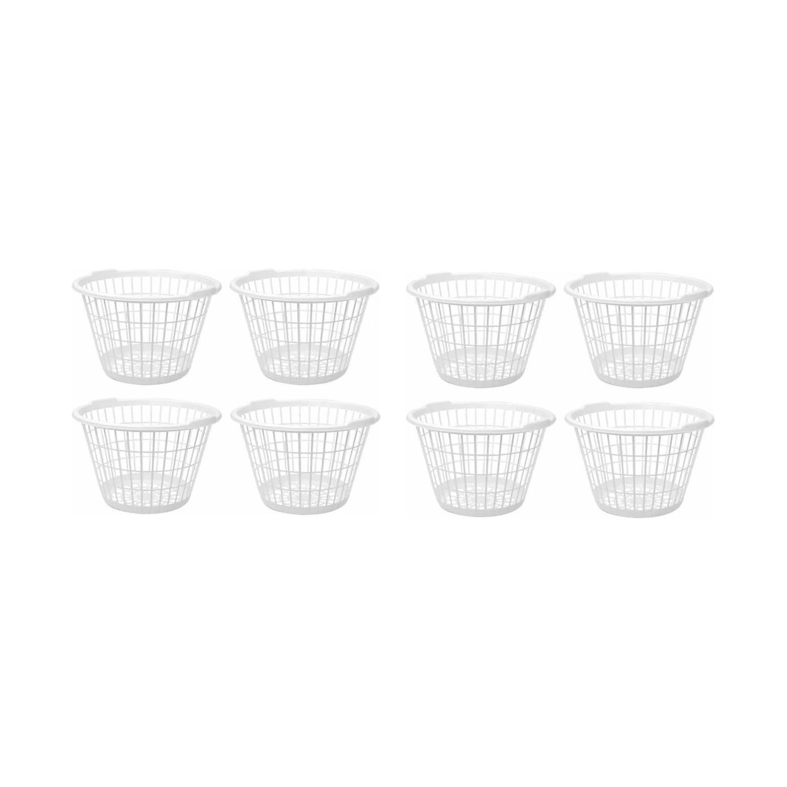 set of 8 White Light Weight One Bushel Laundry Baskets