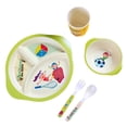 thumbnail image 1 of set of environmentally friendly bamboo fiber children's tableware set baby cartoon divided plate, 1 of 5