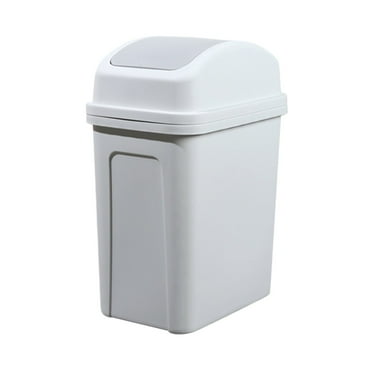 7L / 1.8 Gallon Small Can with Swing Top Lid, Garbage Can for Office, Bedroom, Bathroom, Dorm Room, Portable Garbage Bin Wastebasket