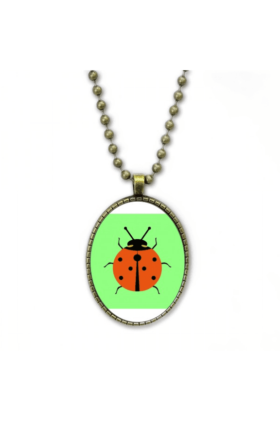 seven star ladybug animated pest insect necklace vintage chain bead pendant jewelry collection