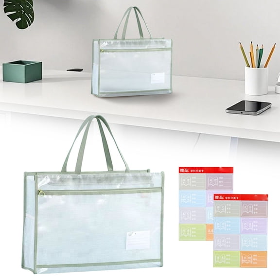 sewing project bag,needlepoint bag,Portable Clear Mesh Zipper Storage Pouch for Stitching, Quilting Knitting and Embroidery Projects Storage(Green)