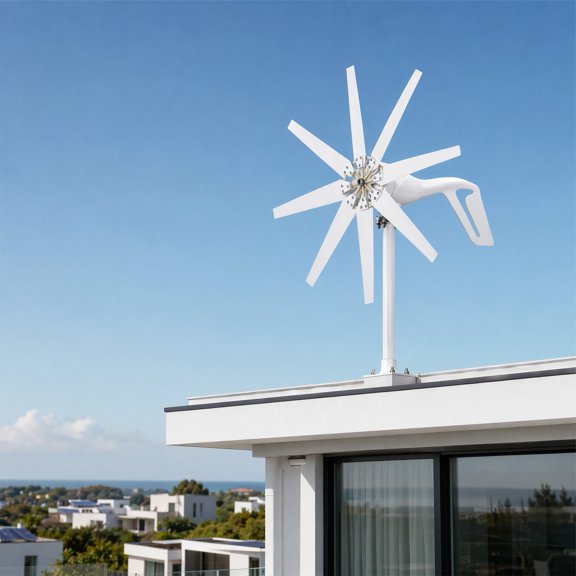 sexaoalx 2000W Wind Turbine Generator Kit, 8-Blade Wind Power Generator, 24V Windmill Generator Kit for Solar Wind System Marine RV Home