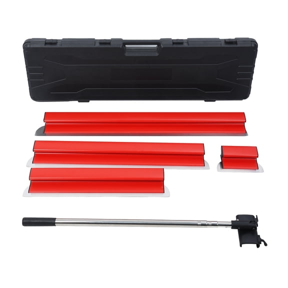 sexaoalx 5 Pc Drywall Skimming Blade Set, 8" to 40" Stainless Steel Smoothing Knife Set, Putty Taping Knives for Drywall Plaster Mud with Extendable Handle, Storage Box