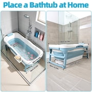 sexaoalx Folding Bathtub, Portable Collapsible Soaking Tub with Lid, Extra Large Ice Bath Tub for Home Travel