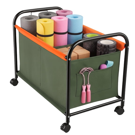 sexaoalx Toy Organizer with Wheels, Rolling Storage Bin, Oxford Cloth Foldable Storage Box, Bedroom Playroom Organization