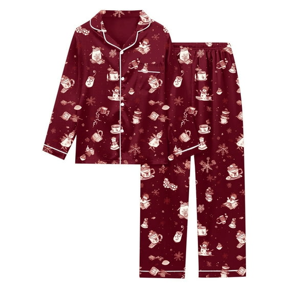 sexy pajama sets for women lace trim satin cami and shorts nightwear Printed Women's Long Sleeved Pajamas Pajamas