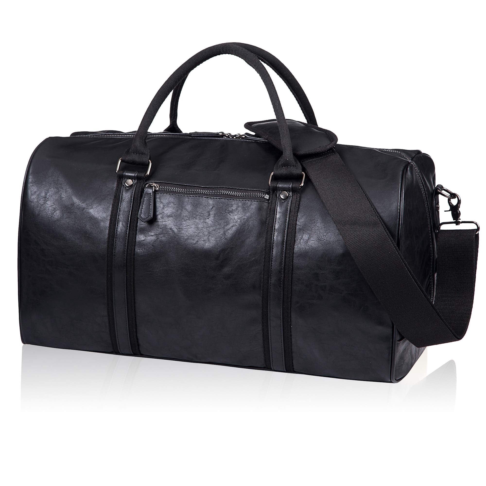seyfocnia Oversized Duffle Travel Bag Waterproof Leather Weekend Bag Large Carry On Large Carry On Hangbag for Mens or Women