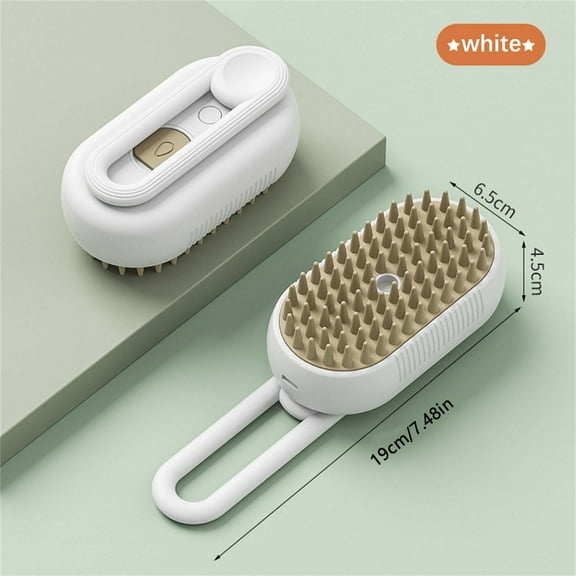 sgeqmo Cat Steam Brush for Shedding, Cat Grooming Brush With Steam, Rechargeable Steam Pet Brush for Dog And Cat, Steamy Cat Brush 3 In1,Clean and Removing Loose Hair