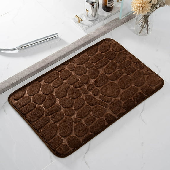 sgeqmo Memory Foam Bathroom Rugs, Ultra Soft & Non-Slip Bath Mat, Water Absorbent and Machine Washable Bath Carpet Rug for Shower Bathroom Floor Rugs, 50''x80'', Coffee