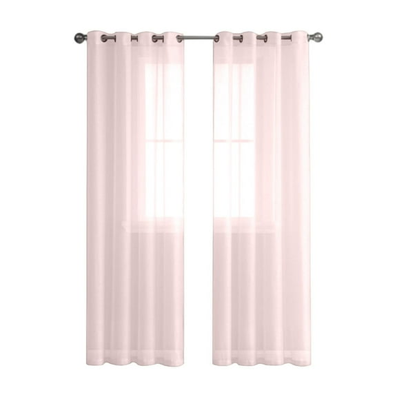 sgeqmo Semi Sheer Curtains 96 inches Long for Living Room - Grommet Top Solid Lightweight & Airy Gauzy Window Treatments with Light Filtering for Bedroom, W39 x L96 in