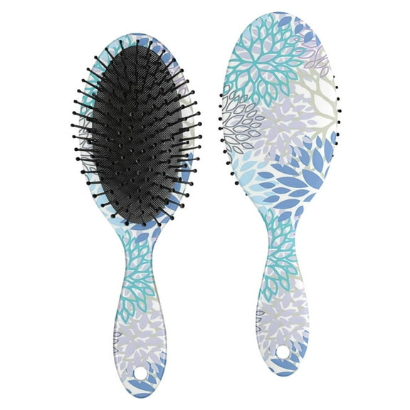 sgqjdpmc 1 Pcs Floral Oval Soft Combs Detangler Wet Dry Air Cushion Hairbrush Scalp Massage Combs for Girls Toddler Curly Straight Hair (Purple)
