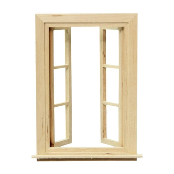 shamjina 1:12 Scale Dollhouse Window Dollhouse Mini Furniture Double Opening Window Model