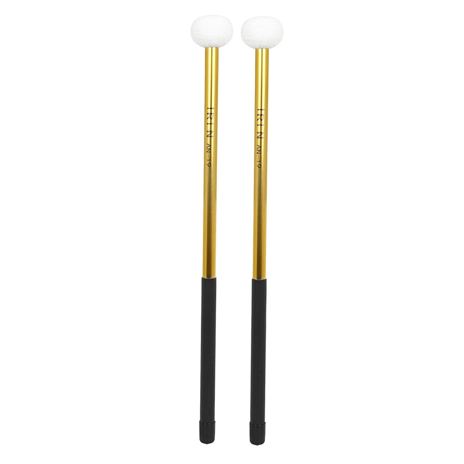 shamjina 2 Pieces Drum Hammer Drum Mallet with Head for Drum Exercise Snare Drum gold
