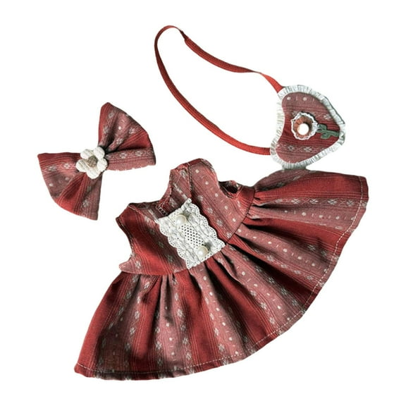 shamjina 38cm Doll Clothes 38cm Doll Outfit Fashion Dress up Soft Photo Props Costumes Doll Miniature Dress Dress Replacement F