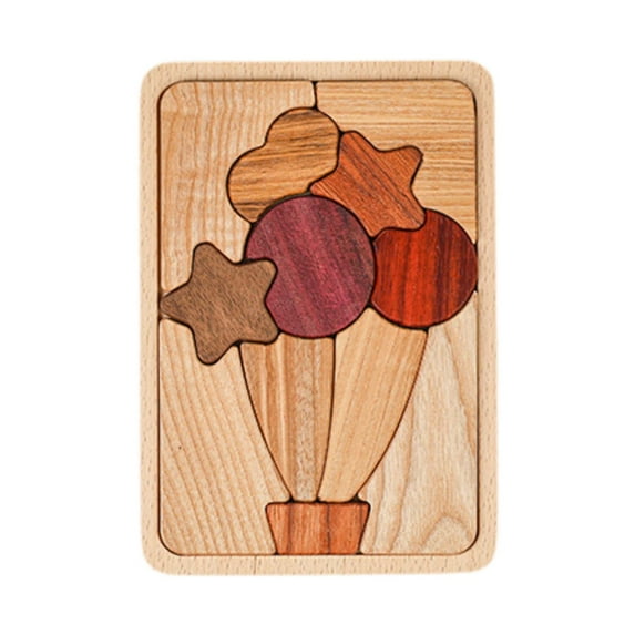 shamjina 3D Cartoon Jigsaw Puzzles Jigsaw Toys Set Motor Skill Unique Gifts Wooden Puzzle Balloon