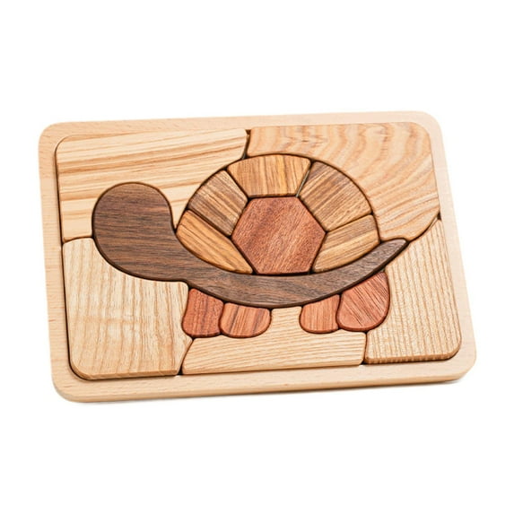 shamjina 3D Cartoon Jigsaw Puzzles Jigsaw Toys Set Motor Skill Unique Gifts Wooden Puzzle Turtle