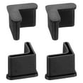 thumbnail image 1 of Uxcell 4Pack 1" x 1" Angle Iron Foot Pad L Shaped Plastic Leg Cap Protector, Black, 1 of 6