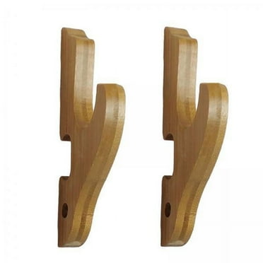 shamjina 3xWall Mounted Display Stand Hook for Wakizashi Fishing Rods Wooden 1 Tier 3 Pcs