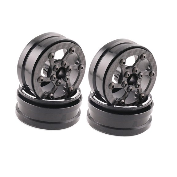 shamjina 4 Pieces 1.9 inch Carbon Fiber Wheels Rims RC Wheel Rims for 1/10 RC Crawler F