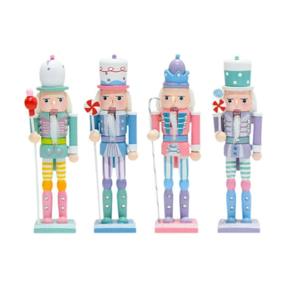 shamjina 4 Pieces Wooden Nutcracker Figure Multicolor for Birthdays Xmas Party Favors