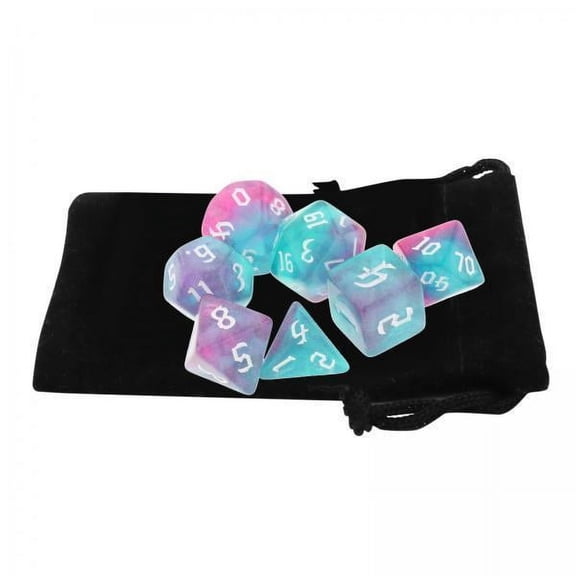 shamjina 4x Set of 7 Polyhedral Dices Set D4-D20 Bar Toys with Pouch for Role Playing