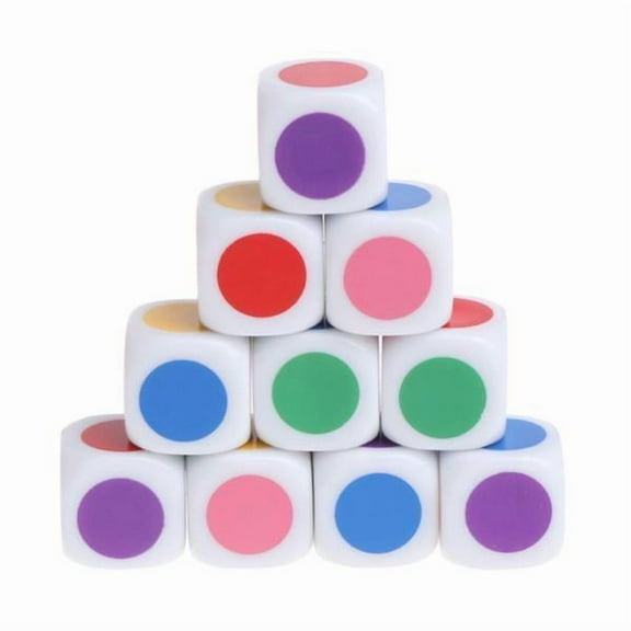 shamjina 4x10 Pieces 16mm Blank on Each Face Six Sided Dice Teaching Cubes