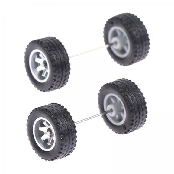 shamjina 5x4Pcs 1/64 Scale Wheels Replacement Parts for Diecast Car Model Kids RC Truck Argent B