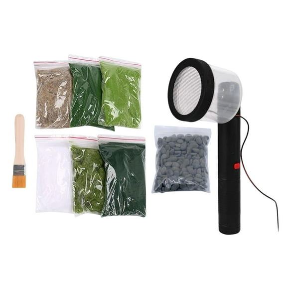 shamjina 9Pcs Static Grass Applicator DIY Project Kits Electrostatic Flocking Machine A
