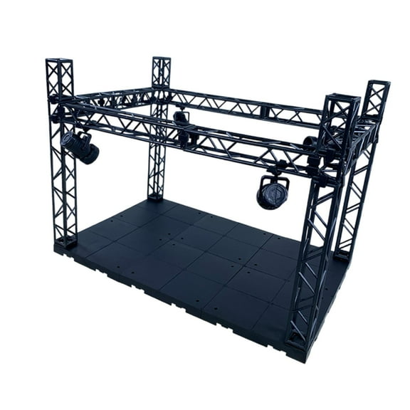 shamjina Action Figures Stage Accessories DIY Universal Easy to Assembly Show Model Stage Black